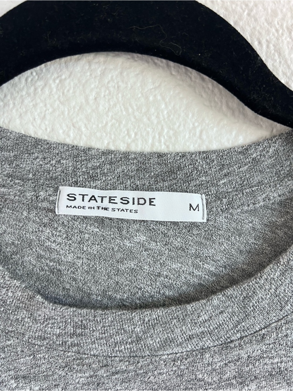Stateside Women's Grey Slub Crew Neck T-Shirt Heathered Grey Textured Cotton - Picture 2 of 7
